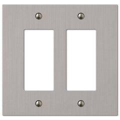 Elan Brushed Nickel Cast - 2 Rocker Wallplate