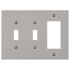 Elan Brushed Nickel Cast - 2 Toggle / 1 Rocker Wallplate - Wallplate Warehouse 55TTRBN - B 070686020388 2 Toggle / 1 Rocker