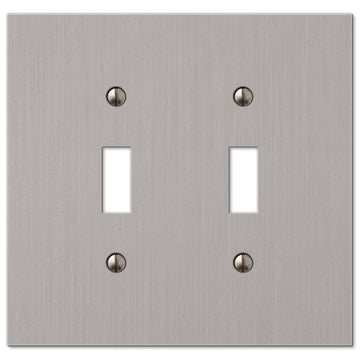 Elan Brushed Nickel Cast - 2 Toggle Wallplate - Wallplate Warehouse 55TTBN 070686573631 2 Toggle