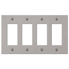 Elan Brushed Nickel Cast - 4 Rocker Wallplate