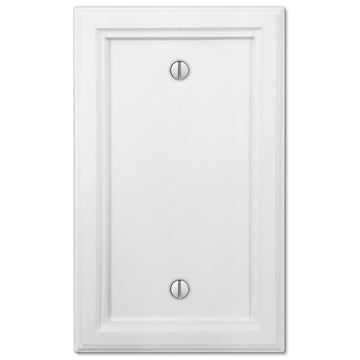 Elly White Wood - 1 Blank Wallplate - Wallplate Warehouse 4052BW 070686585634 1 Blank