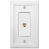 Elly White Wood - 1 Phone Jack Wallplate - Wallplate Warehouse 4052PHW 070686585757 Phone Jacks