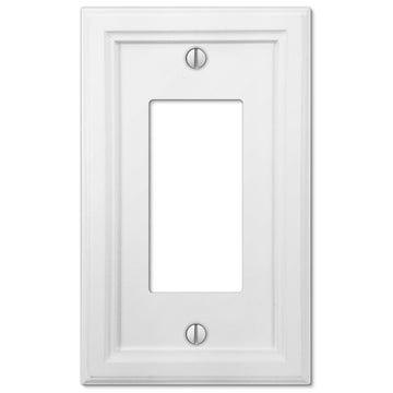 Elly White Wood - 1 Rocker Wallplate - Wallplate Warehouse 4052RW 070686585290 1 Rocker