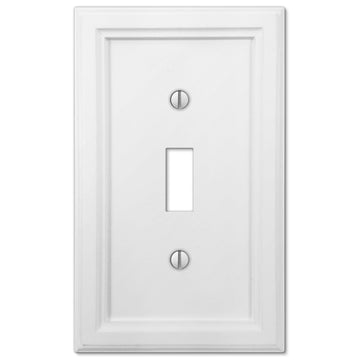 Elly White Wood - 1 Toggle Wallplate - Wallplate Warehouse 4052TW 070686585276 1 Toggle