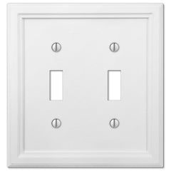 Elly White Wood - 2 Toggle Wallplate