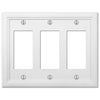 Elly White Wood - 3 Rocker Wallplate - Wallplate Warehouse 4052RRRW 070686585726 3 Rocker