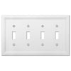 Elly White Wood - 4 Toggle Wallplate - Wallplate Warehouse 4052T4W 070686585733 4 Toggle