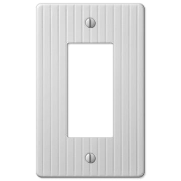Embossed Line White Steel - 1 Rocker Wallplate - Wallplate Warehouse 153RW 070686570517 1 Rocker