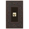 English Garden Aged Bronze Cast - 1 Phone Jack Wallplate - Wallplate Warehouse 43PHVB 070686580967 Phone Jacks