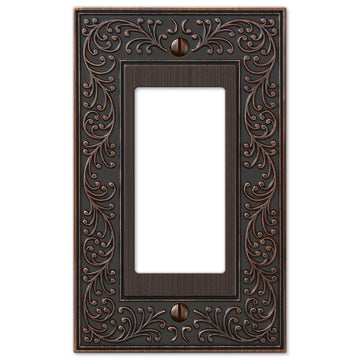 English Garden Aged Bronze Cast - 1 Rocker Wallplate - Wallplate Warehouse 43RVB 070686567616 1 Rocker