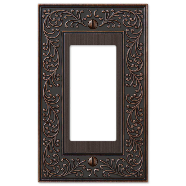 English Garden Aged Bronze Cast - 1 Rocker Wallplate - Wallplate Warehouse 43RVB 070686567616 1 Rocker