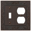 English Garden Aged Bronze Cast - 1 Toggle / 1 Duplex Wallplate - Wallplate Warehouse 43TDVB 070686567630 1 Toggle / 1 Duplex