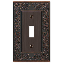 English Garden Aged Bronze Cast - 1 Toggle Wallplate