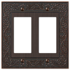 English Garden Aged Bronze Cast - 2 Rocker Wallplate
