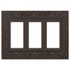 English Garden Aged Bronze Cast - 3 Rocker Wallplate - Wallplate Warehouse 43RRRVB 070686567685 3 Rocker