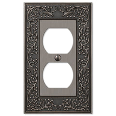 English Garden Antique Nickel Cast - 1 Duplex Wallplate