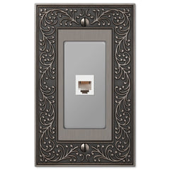 English Garden Antique Nickel Cast - 1 Phone Jack Wallplate