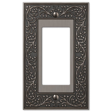 English Garden Antique Nickel Cast - 1 Rocker Wallplate - Wallplate Warehouse 43RAN 070686567494 1 Rocker