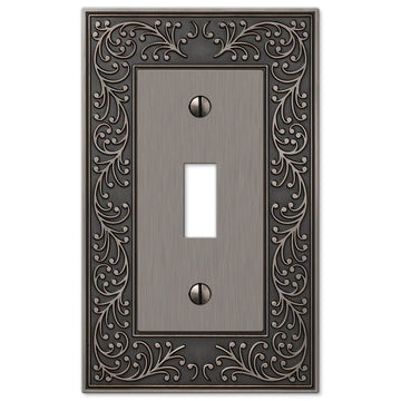 English Garden Antique Nickel Cast - 1 Toggle Wallplate - Wallplate Warehouse 43TAN 070686567470 1 Toggle