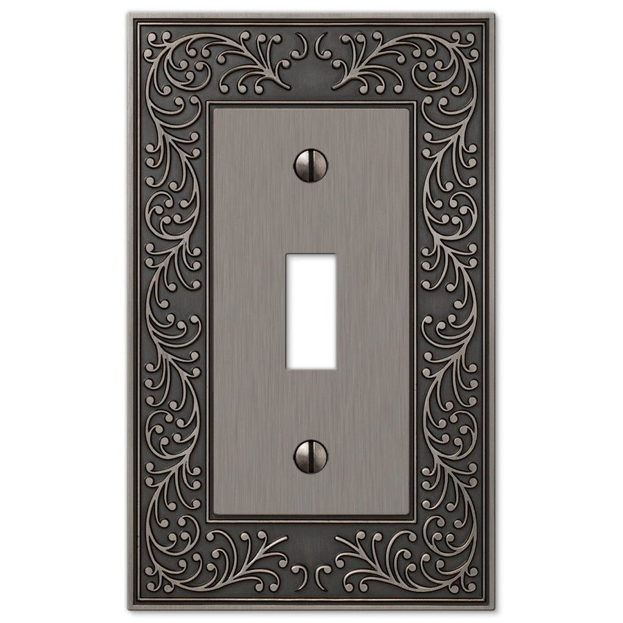 English Garden Antique Nickel Cast - 1 Toggle Wallplate - Wallplate Warehouse 43TAN 070686567470 1 Toggle