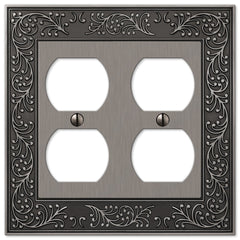 English Garden Antique Nickel Cast - 2 Duplex Wallplate