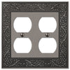 English Garden Antique Nickel Cast - 2 Duplex Wallplate - Wallplate Warehouse 43DDAN 070686567531 2 Duplex