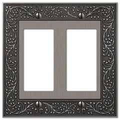 English Garden Antique Nickel Cast - 2 Rocker Wallplate