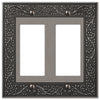 English Garden Antique Nickel Cast - 2 Rocker Wallplate - Wallplate Warehouse 43RRAN 070686567548 2 Rocker