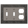 English Garden Antique Nickel Cast - 2 Toggle / 1 Duplex Wallplate - Wallplate Warehouse 43TTDAN 070686578360 2 Toggle / 1 Duplex