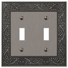 English Garden Antique Nickel Cast - 2 Toggle Wallplate