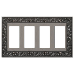 English Garden Antique Nickel Cast - 4 Rocker Wallplate