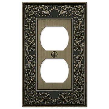 English Garden Brushed Brass Cast - 1 Duplex Wallplate - Wallplate Warehouse 43DBB 070686574904 1 Duplex