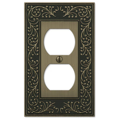 English Garden Brushed Brass Cast - 1 Duplex Wallplate