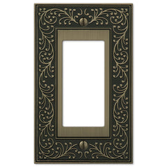 English Garden Brushed Brass Cast - 1 Rocker Wallplate