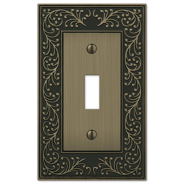 English Garden Brushed Brass Cast - 1 Toggle Wallplate - Wallplate Warehouse 43TBB 070686574898 1 Toggle
