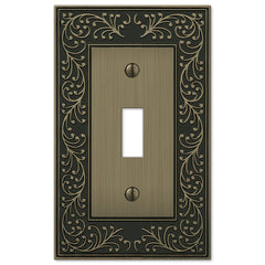 English Garden Brushed Brass Cast - 1 Toggle Wallplate