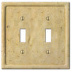 Faux Stone Ivory Resin - 2 Toggle Wallplate - Wallplate Warehouse 8351TTIV 070686569061 2 Toggle