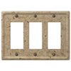 Faux Stone Noce Resin - 3 Rocker Wallplate - Wallplate Warehouse 8351RRRNC 070686568309 3 Rocker