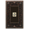 Filigree Aged Bronze Cast - 1 Cable Jack Wallplate - Wallplate Warehouse 65CXDB 070686581254 Cable Jacks