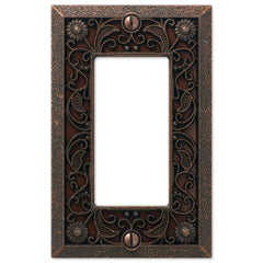 Filigree Aged Bronze Cast - 1 Rocker Wallplate