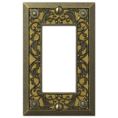 Filigree Antique Brass Cast - 1 Rocker Wallplate