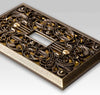 Filigree Antique Brass Cast - 1 Toggle Wallplate - Wallplate Warehouse 65TAB 070686167403 1 Toggle