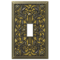 Filigree Antique Brass Cast - 1 Toggle Wallplate