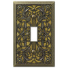 Filigree Antique Brass Cast - 1 Toggle Wallplate - Wallplate Warehouse 65TAB 070686167403 1 Toggle