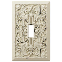 Filigree Antique White Cast - 1 Toggle Wallplate