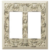 Filigree Antique White Cast - 2 Rocker Wallplate - Wallplate Warehouse 65RRAW 070686559109 2 Rocker