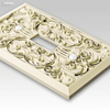 Filigree Antique White Cast - 2 Rocker Wallplate - Wallplate Warehouse 65RRAW 070686559109 2 Rocker