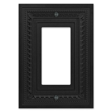 Filigree Border Matte Black Cast - 1 Rocker Wallplate - Wallplate Warehouse 83RMB - B 070686015162 1 Rocker