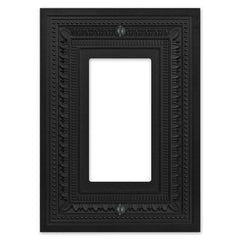 Filigree Border Matte Black Cast - 1 Rocker Wallplate