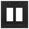Filigree Border Matte Black Cast - 2 Rocker Wallplate - Wallplate Warehouse 83RRMB - B 070686015179 2 Rocker